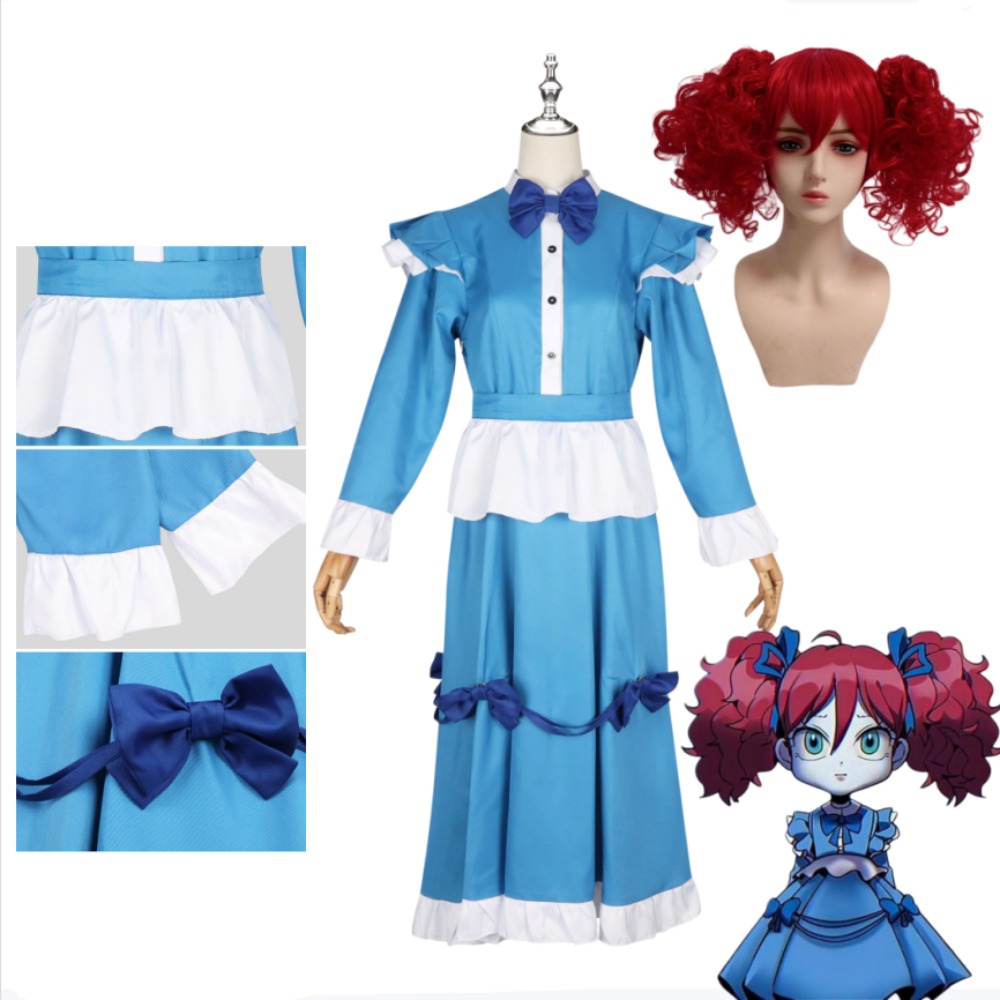 Poppy Red Hair Cosplay Costume - Anime Cosplay Blue Hair 评论和价格