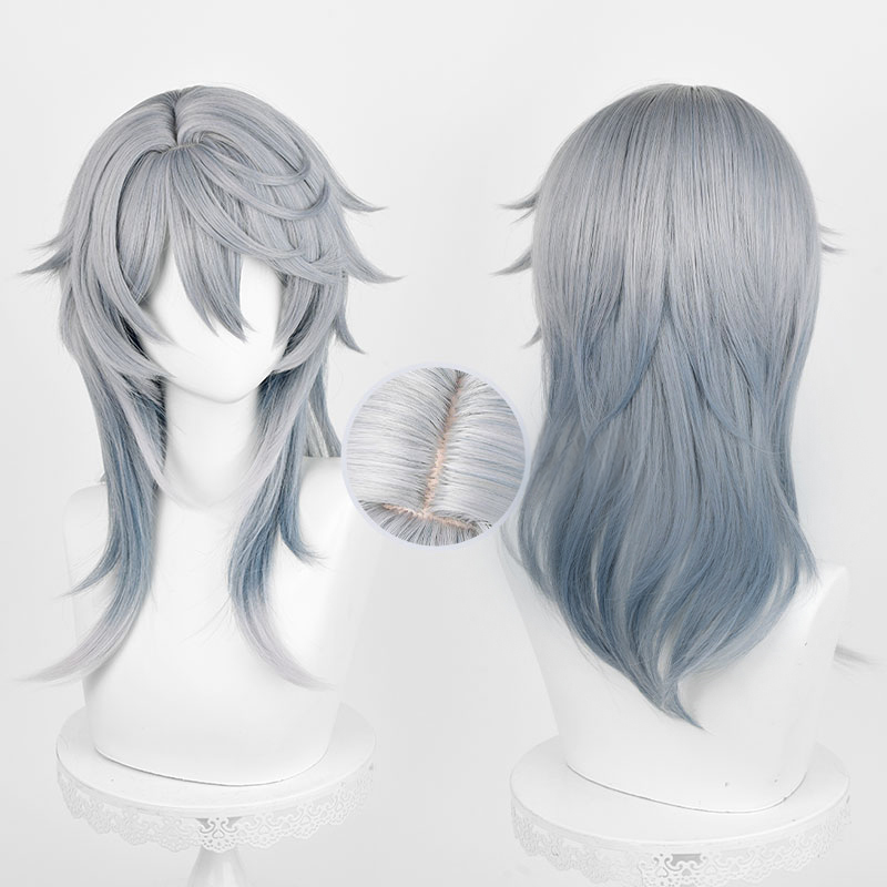 HSR Sunday Cosplay Wig 52cm Gr - Anime Cosplay Blue Hair 评论和价格