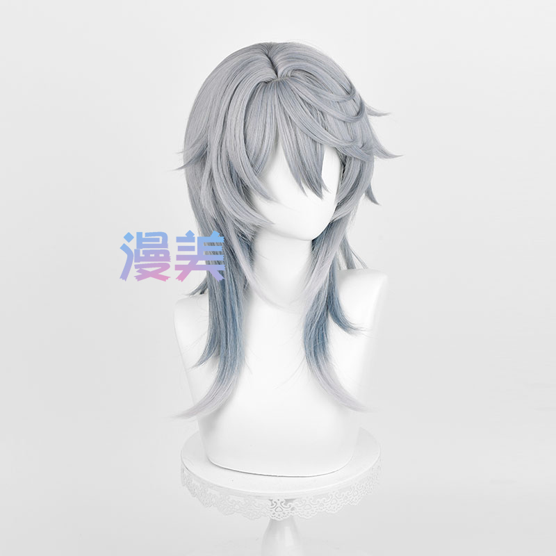 HSR Sunday Cosplay Wig 52cm Gr - Anime Cosplay Blue Hair 评论和价格