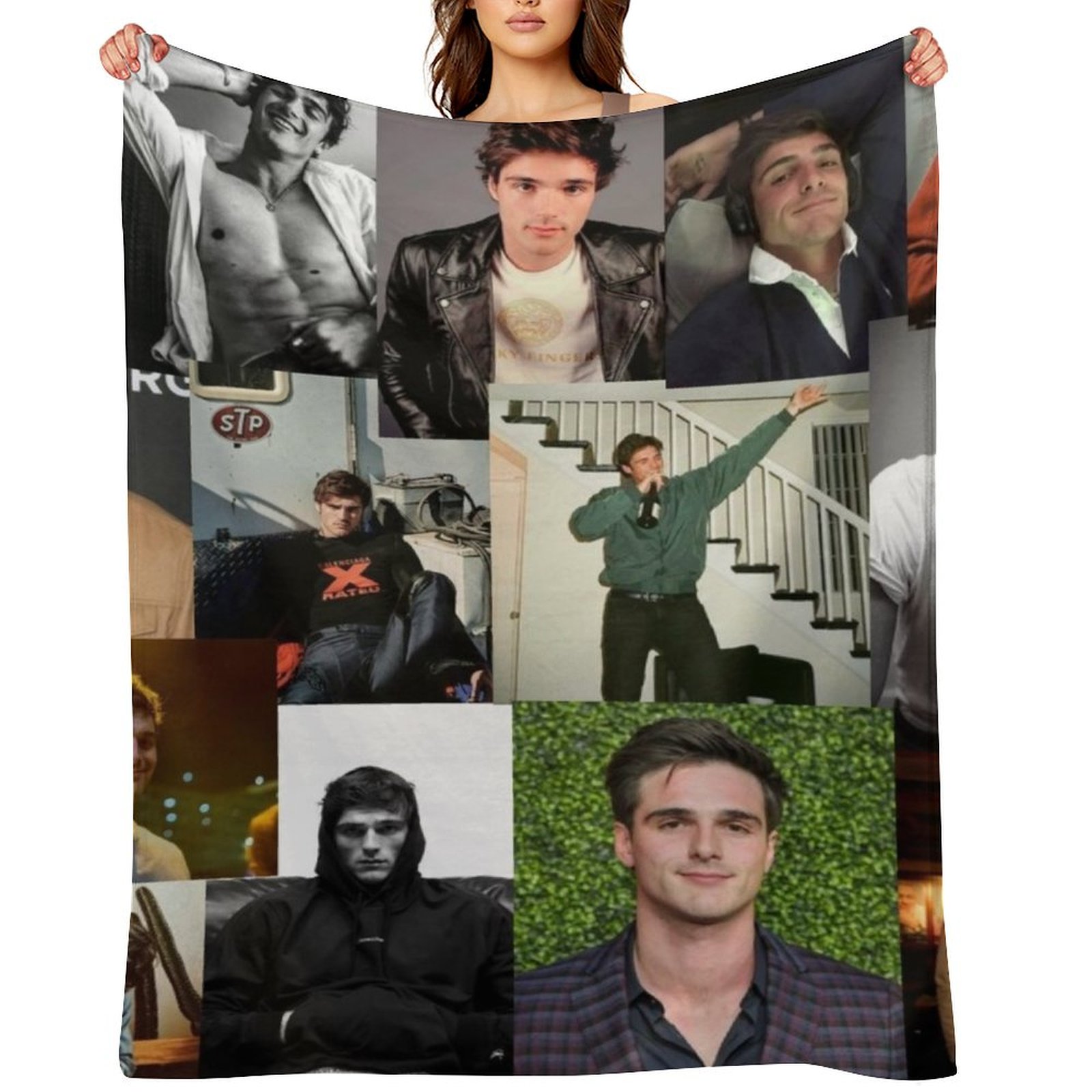 Jacob Elordi pic collage Throw - Anime Cosplay Pics 评论和价格