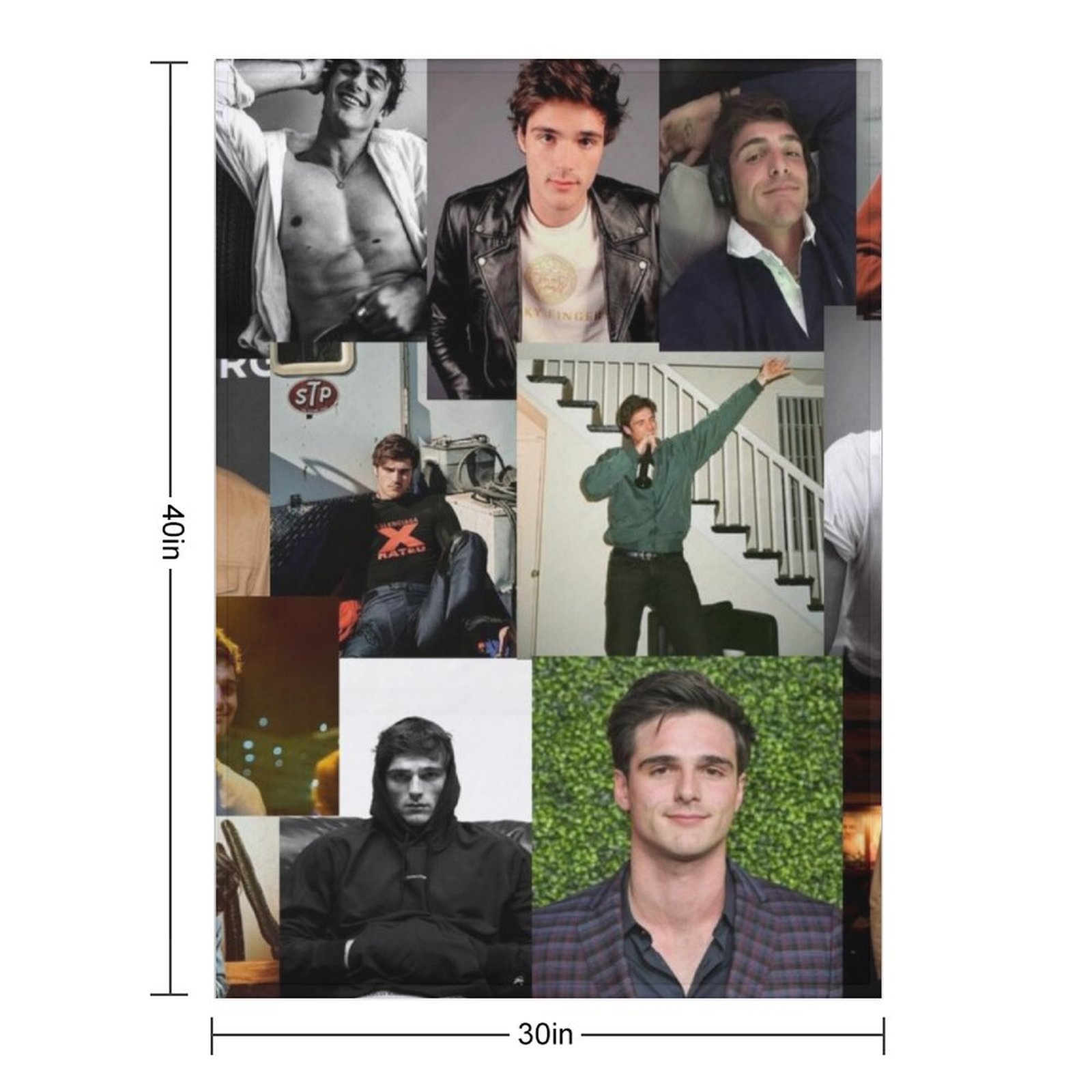 Jacob Elordi pic collage Throw - Anime Cosplay Pics 评论和价格