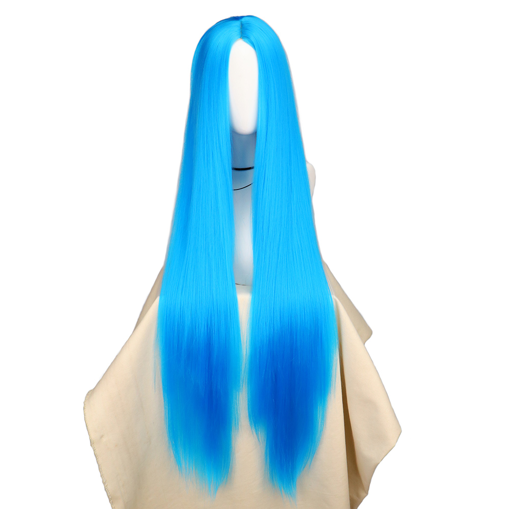 QQXCAIW Cosplay 100cm Long Blu - Anime Cosplay Blue Hair 评论和价格