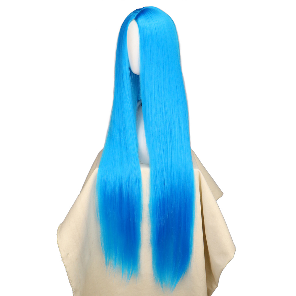 QQXCAIW Cosplay 100cm Long Blu - Anime Cosplay Blue Hair 评论和价格