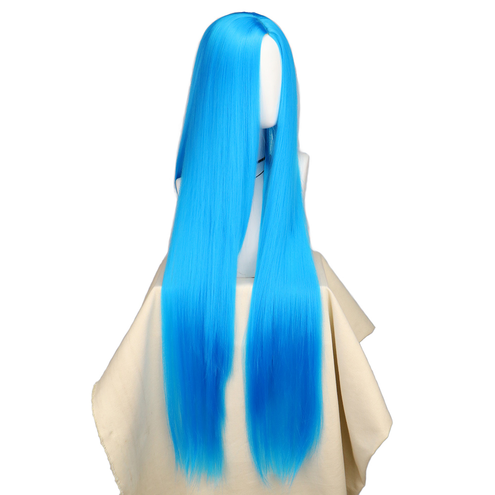 QQXCAIW Cosplay 100cm Long Blu - Anime Cosplay Blue Hair 评论和价格