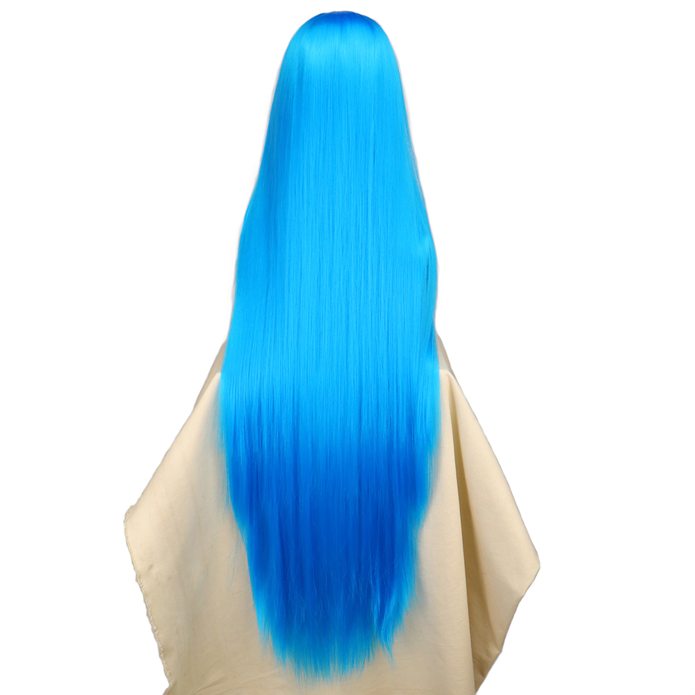 QQXCAIW Cosplay 100cm Long Blu - Anime Cosplay Blue Hair 评论和价格